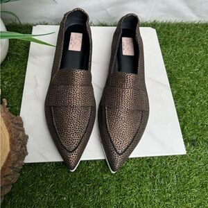 AGL Bronze Metallic Pointed Toe Loafers EU 42